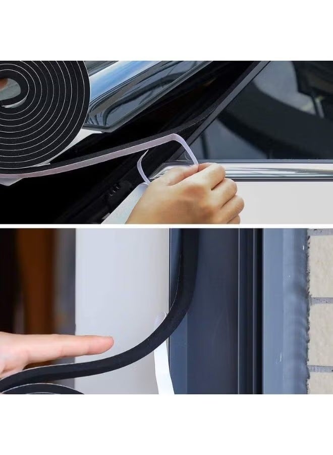Foam Weather Seal Strip for Sliding Windows, Doors Frame Side, Pile Self Adhesive Window Seal Tape for Door Draft Stopper, SoundProof Winter Insulation, Size (10mm*15mm*2m)Volume 3 BLACK - Image 4