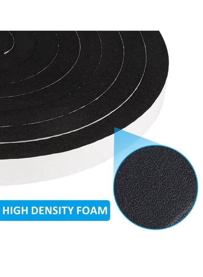 Foam Weather Seal Strip for Sliding Windows, Doors Frame Side, Pile Self Adhesive Window Seal Tape for Door Draft Stopper, SoundProof Winter Insulation, Size (10mm*15mm*2m)Volume 3 BLACK - Image 2