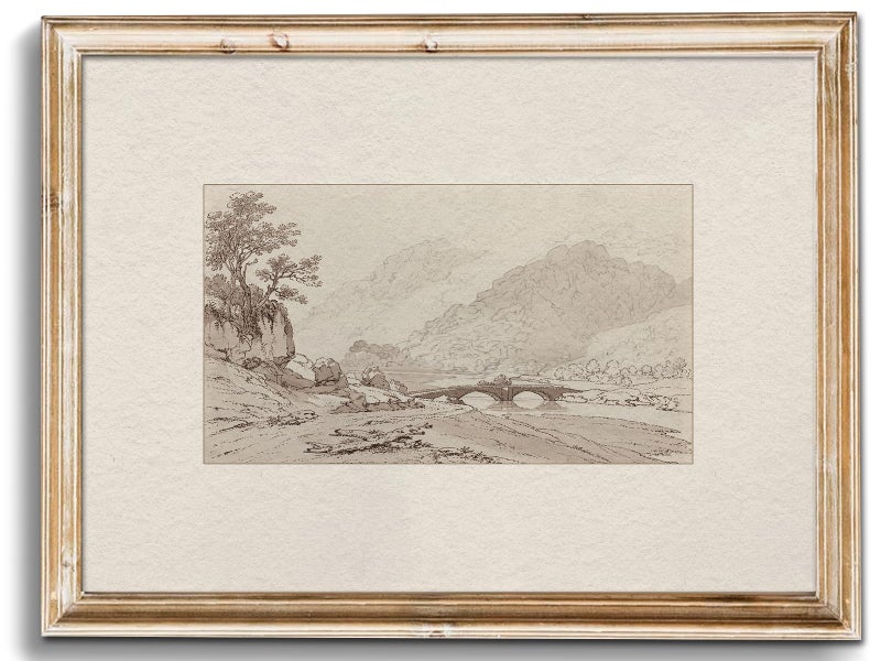 uniro Neutral Gallery Wall Art Prints, Farmhouse Landscape Sketch Wall Painting Canvas Prints, Rustic Nature Oil Painting, Antique Moody Neutral Landscape Aesthetic Wall Decor Vintage Art Pictures for Bedroom Bathroom Decor( 8" x 10"-UNFRAMED) - Image 1
