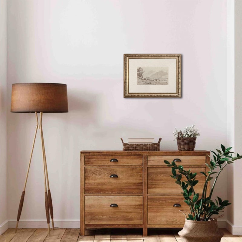 uniro Neutral Gallery Wall Art Prints, Farmhouse Landscape Sketch Wall Painting Canvas Prints, Rustic Nature Oil Painting, Antique Moody Neutral Landscape Aesthetic Wall Decor Vintage Art Pictures for Bedroom Bathroom Decor( 8" x 10"-UNFRAMED) - Image 2