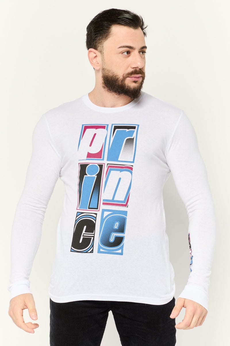 Prince Men Crew Neck Graphic Print Long Sleeves Sweatshirt, White - Image 1