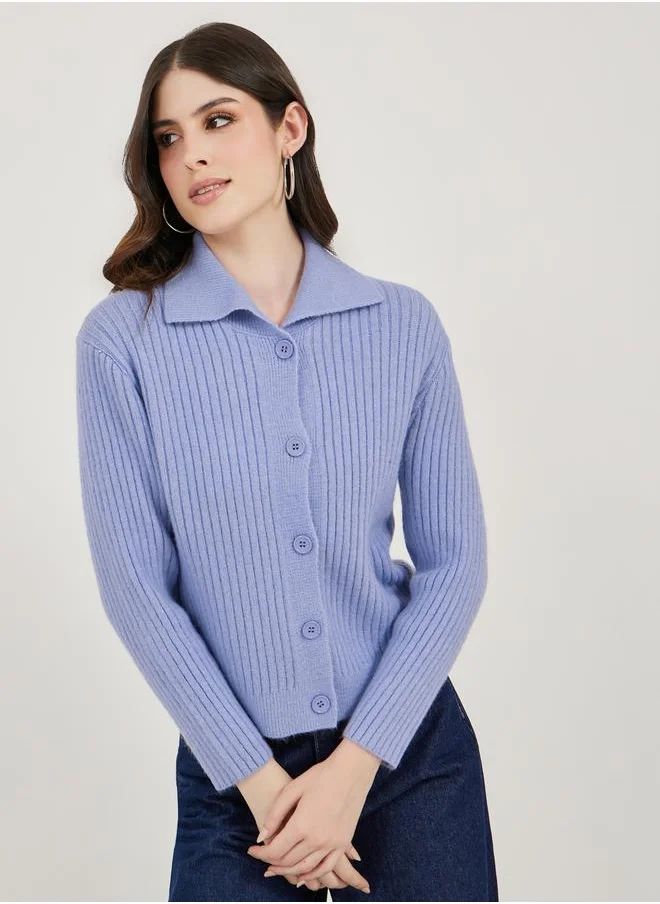 ستايلي Regular Length Regular Fit Buttoned Knit Cardigan