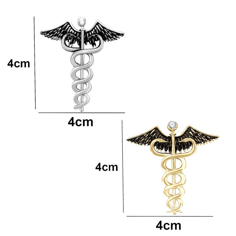 CUFFLINKS -Doctor Symbol Formal Round Black and Gold Cuff Link and Tie Pin Set with Doctor Insignia for Men and Women & (Gift Packing Best Frind) - Image 2