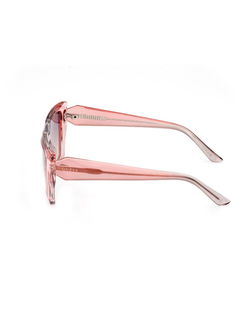GUESS Women's UV Protection Asymmetrical Shape Sunglasses - GU789674Z53 - Lens Size: 53 Mm - Pink - Image 2