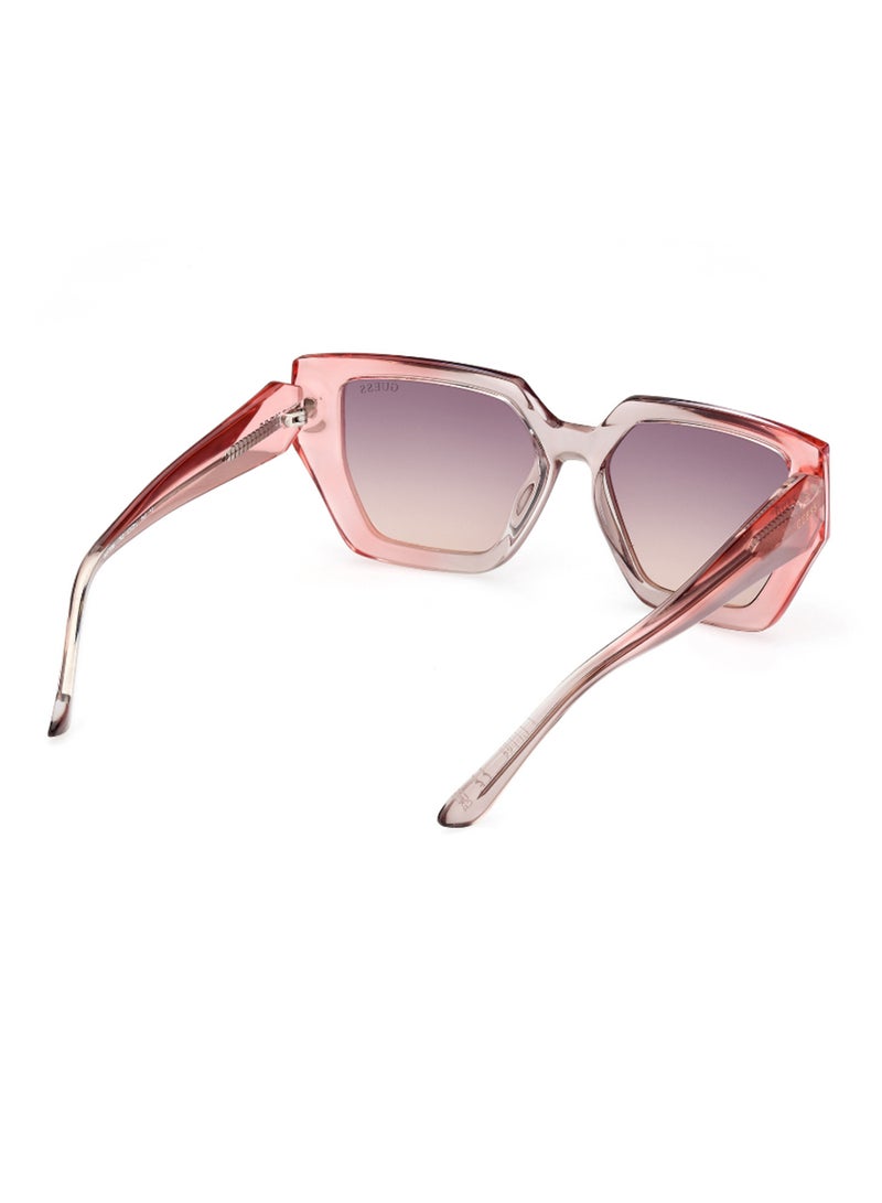 GUESS Women's UV Protection Asymmetrical Shape Sunglasses - GU789674Z53 - Lens Size: 53 Mm - Pink - Image 5