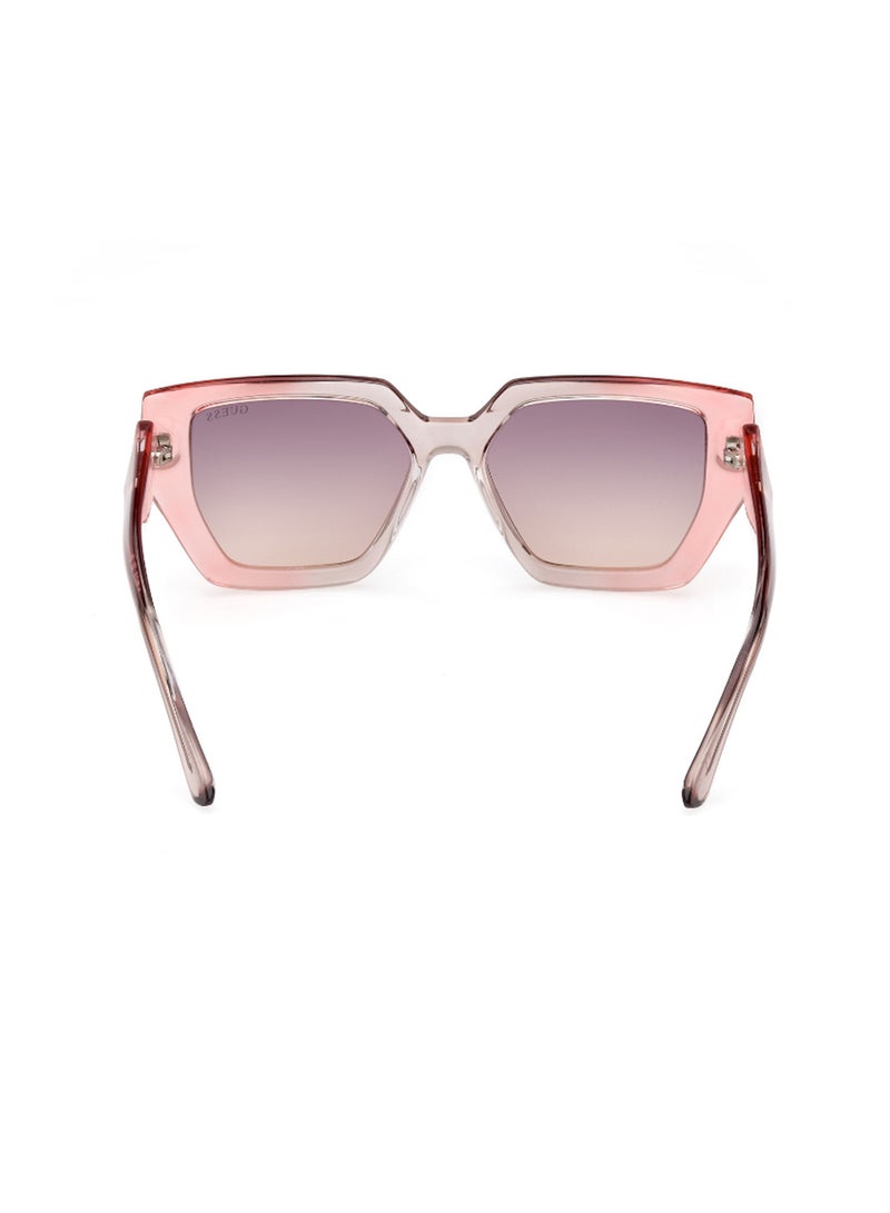 GUESS Women's UV Protection Asymmetrical Shape Sunglasses - GU789674Z53 - Lens Size: 53 Mm - Pink - Image 4