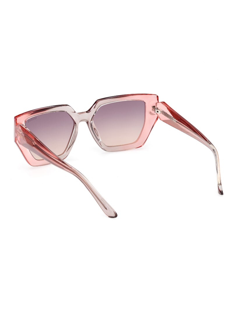 GUESS Women's UV Protection Asymmetrical Shape Sunglasses - GU789674Z53 - Lens Size: 53 Mm - Pink - Image 3