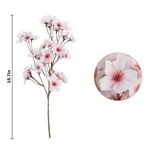 Ruidazon Artificial Cherry Blossom Branches, 6 Pcs Faux Silk Cherry Blossom Flowers Fake Spring Cherry Blossom Floral Stems for Vase Wedding Table Centerpieces Indoor Home Decor - Image 5