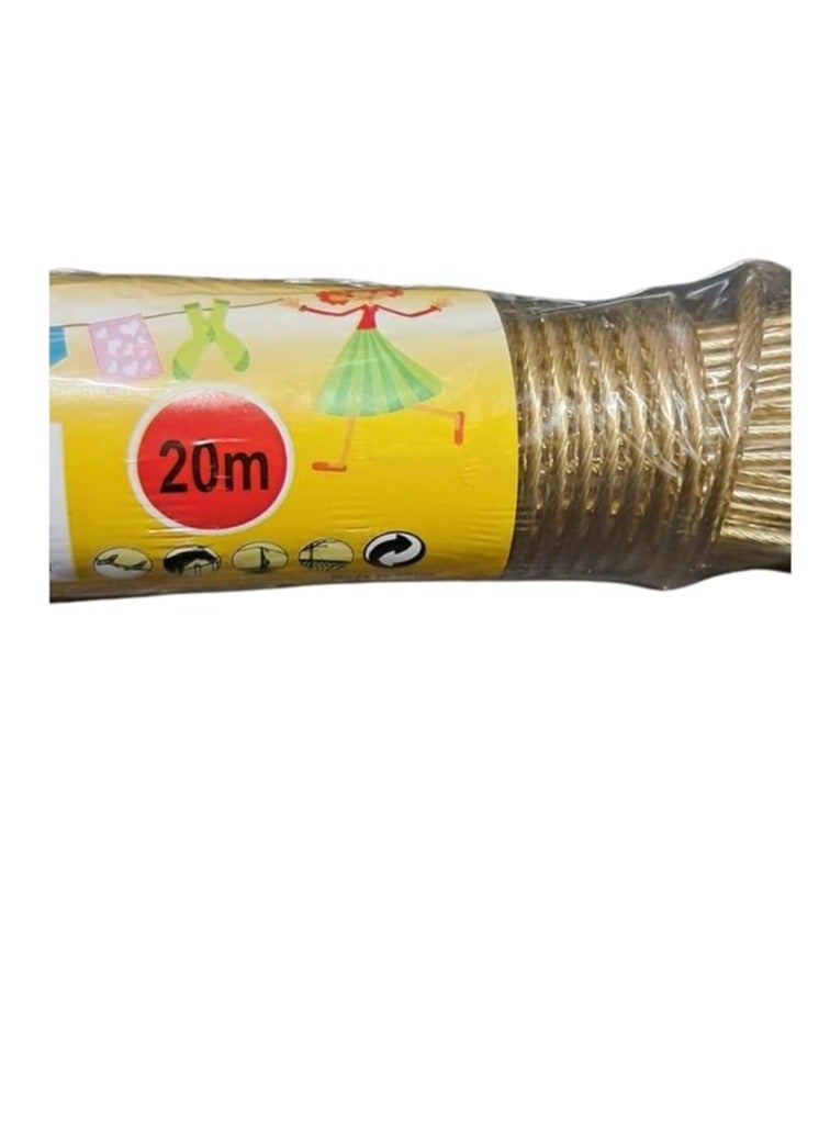 حبل غسيل ، قوة تحمل وأداء عالي (سلك مغطى بي في سي متعدد الالوان 20 متر) - Image 2