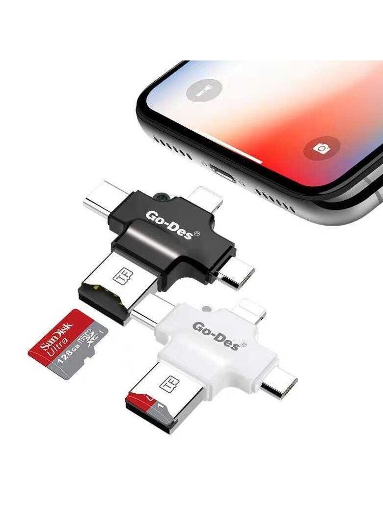 جو-ديز - قارئ بطاقات ذاكرة الهاتف المحمول 4 في 1 (GD-DK101) - Image 1