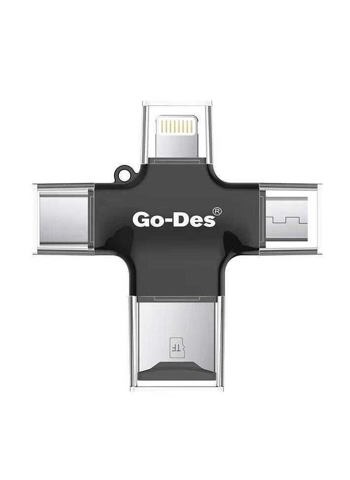 جو-ديز - قارئ بطاقات ذاكرة الهاتف المحمول 4 في 1 (GD-DK101) - Image 1