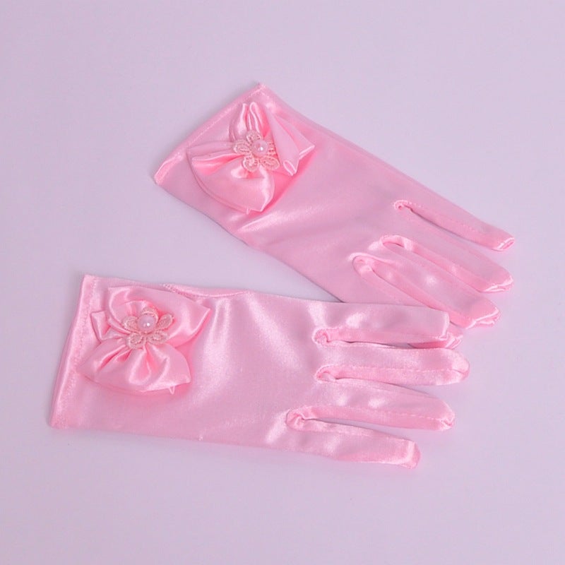 Kids Princess Dress Butterfly Gloves White  - Image 5