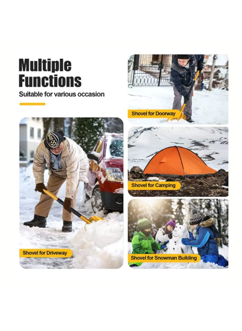 بوناي مجرفة تخييم متعددة الأغراض قابلة للطي مع تصميم من سبائك الألومنيوم، مقبض مريح على شكل حرف T وخفيف الوزن لتنظيف مواقع التخييم الثلجية وحفر البستنة والتعامل مع أي مهام خارجية - Image 5