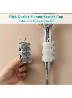 RATSAW 4 Pcs Shower Head Suction Holder Silicone Shower Head Holder Wall Mounting Silicone Suction Cup Shower Head Holder Self Priming Shower Head Holder for Bathroom  - Image 5
