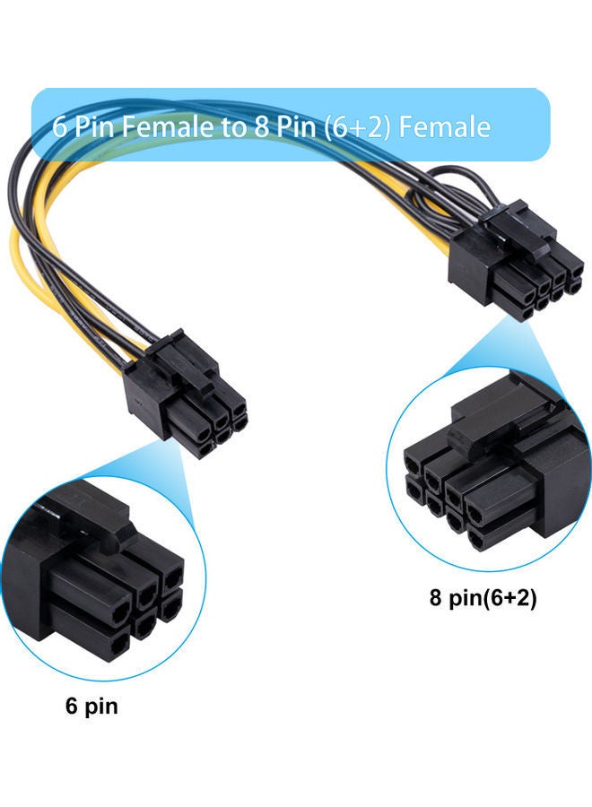NIBEMINENT Extension Female Power Adapter Cable Black - Image 4