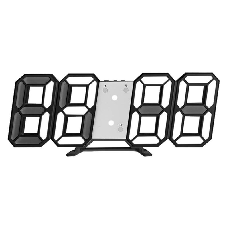 Pamidhar 3D Led Digital Wall Clock for Home Alarm Clock Table Clock Wall Hanging Adjustable Brightness BedroomLiving RoomOffice Clock Kitchen Wall Clock Alarm Clock Snooze 1224 Hour Black - Image 1