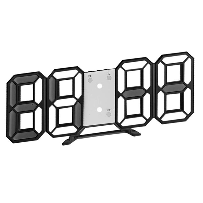 Pamidhar 3D Led Digital Wall Clock for Home Alarm Clock Table Clock Wall Hanging Adjustable Brightness BedroomLiving RoomOffice Clock Kitchen Wall Clock Alarm Clock Snooze 1224 Hour Black - Image 3