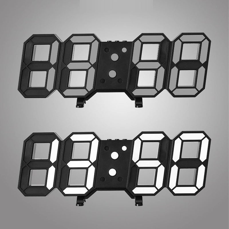 Pamidhar 3D Led Digital Wall Clock for Home Alarm Clock Table Clock Wall Hanging Adjustable Brightness BedroomLiving RoomOffice Clock Kitchen Wall Clock Alarm Clock Snooze 1224 Hour Black - Image 4