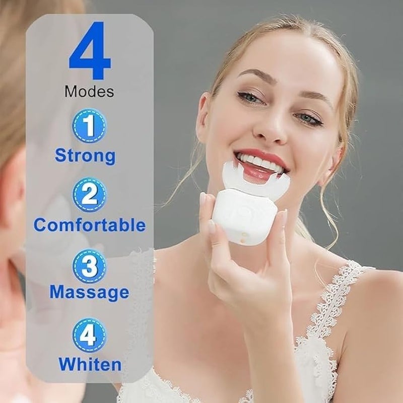 Electric Toothbrush U Shaped Automatic Ultrasonic Toothbrush With 4 Modes 360 Degree Whole Mouth Cleaning IPX7 Waterproof For Adults, MY-116 (Pink) - Image 2
