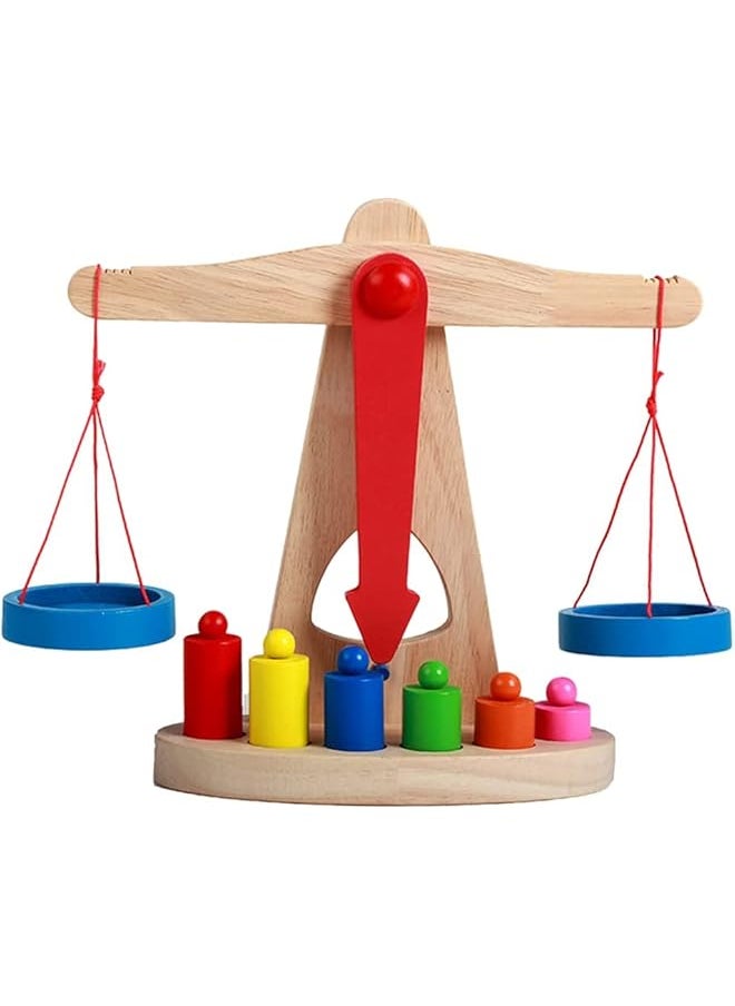 PROMASS promass Balance Scale for Kids, Balance Toy Scale Weights and Measures Balancing Scale Weighing Balance Toys Weight Balance Scale Educational Preschool for Lab School Teaching Aids Materials  - Image 1