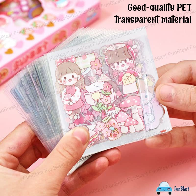 FunBlast Pvc Baby Theme Kawaii Stickers -100 Sheets Cute Washi Stickers For Metal For Project,Japanese Style Girls, Stationery Item For Kids,Journals,Scrapbooking,Diy Arts & Crafts,Removable,18.2 cm - Image 5
