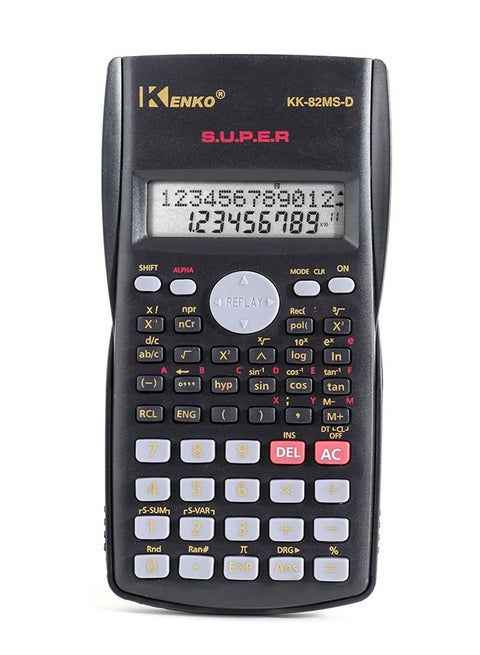 Scientific Calculator 240 Functions 2-Line 10+2 Digits Written Display - Ideal for Students and Teachers, Black