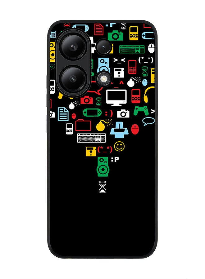 Stylizedd حافظة حواف سوداء متينة لهاتف Xiaomi Redmi Note 13 4G، حافظة مرنة رقيقة من TPU جل - تقارب (أسود) - Image 1