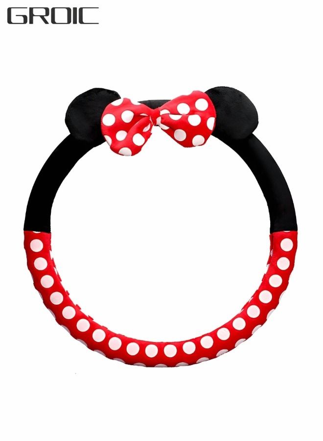 Cute Car Steering Wheel Cover, Universal Fit 38Cm Soft Comfortable Plush Anti Slip & Odor Free Car Wheel Protector,Car Accessories,Auto Supplies