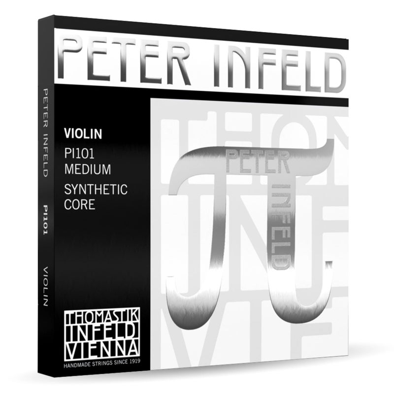 Thomastik-Infeld Peter Infeld Violin String Set, 4/4 Size, Medium Tension - PI101 - Synthetic Core A, D, G with Tin-Plated E - Outstanding Projection & Playability, Wide Range of Sound Colors - Image 1