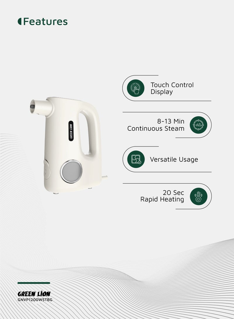 GREEN LION Vapor Pro Steam Cleaner 1200W / 380ml Water Tank / 3-Level Steam Cleaning / Versatile Steamer / 20 Sec Rapid Heating / Child Safety Lock - Beige  - Image 2