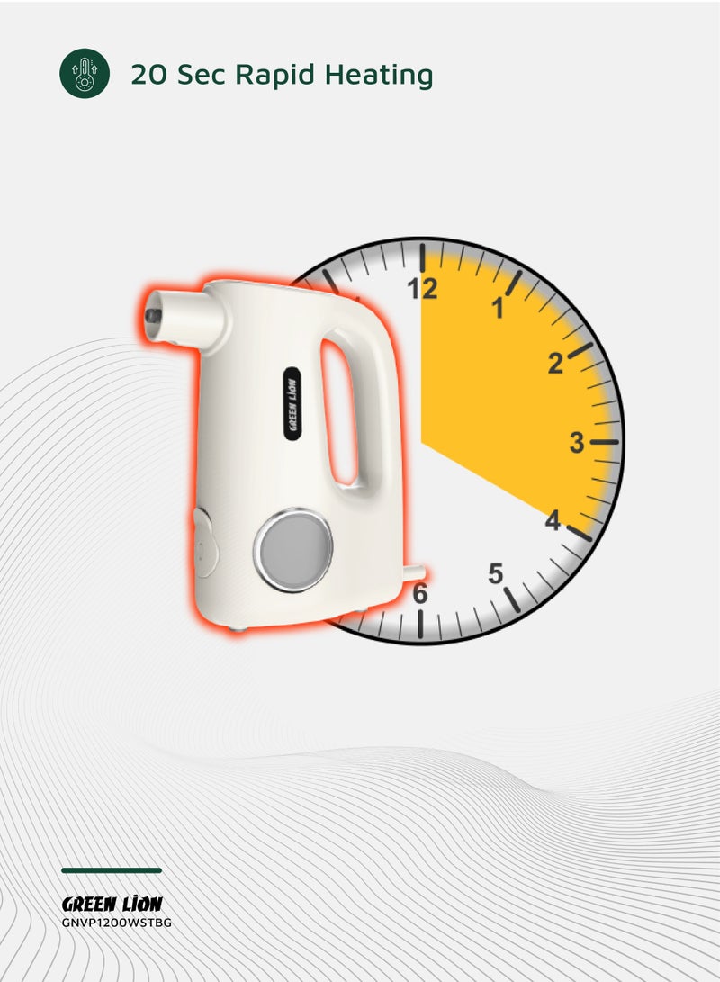 GREEN LION Vapor Pro Steam Cleaner 1200W / 380ml Water Tank / 3-Level Steam Cleaning / Versatile Steamer / 20 Sec Rapid Heating / Child Safety Lock - Beige - Image 5