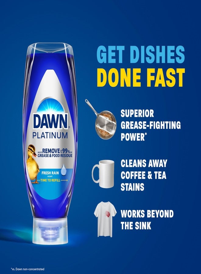 Dawn Platinum EZ-Squeeze Dish Soap, Dishwashing Liquid, Fresh Rain, 2x18oz Bundle - Image 2