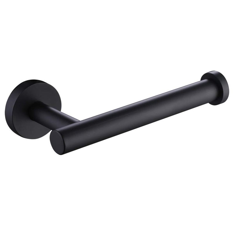 APLusee Matte Black Toilet Paper Holder, Stainless Steel Tissue Roll Hanger, Round TP Dispenser Wall Mount for Bathroom, Kitchen, Washroom - Image 1