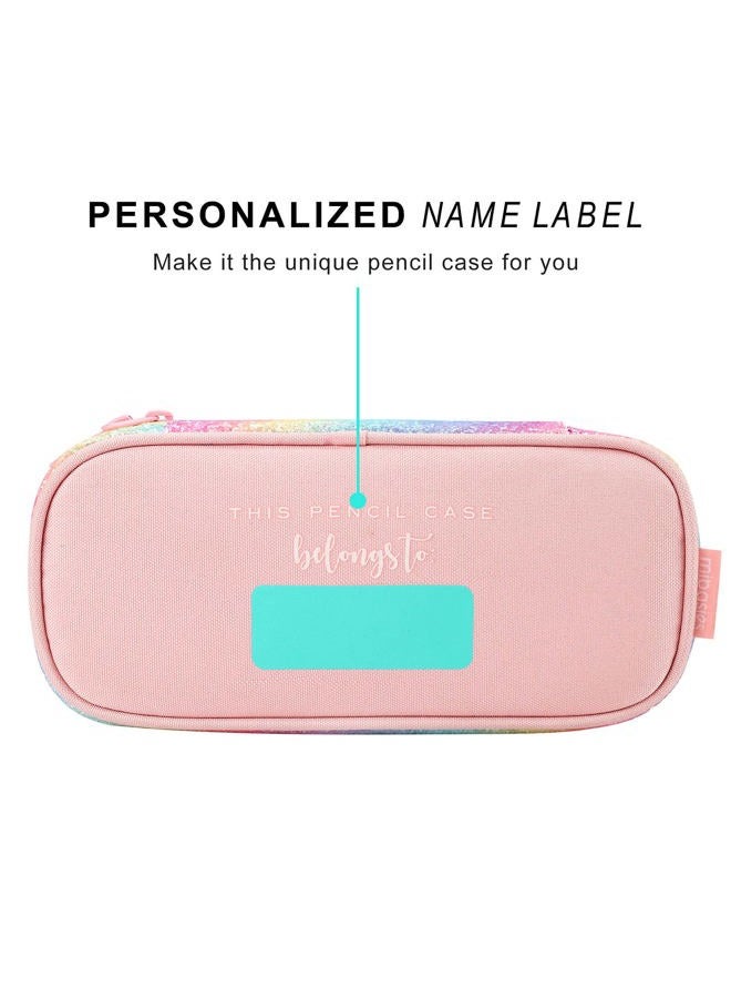 mibasies Girls Pencil Case for Kids, Multi-Slot Pencil Pouch Glitter Pencil Box, Pink Blue  - Image 5