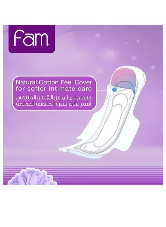 Fam - Natural Cotton Feel Fam Folded With Wings Night Pads 24 Count - Image 1