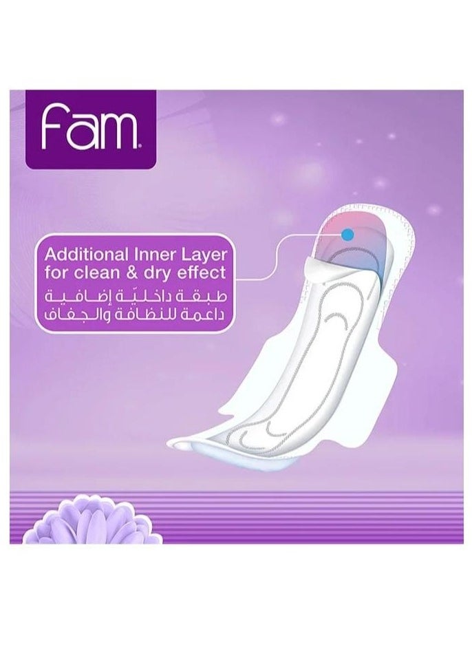 Fam - Natural Cotton Feel Fam Folded With Wings Night Pads 24 Count - Image 1