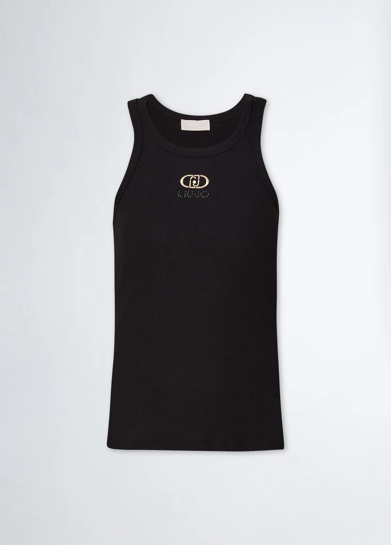 Liu Jo Ribbed top with logo