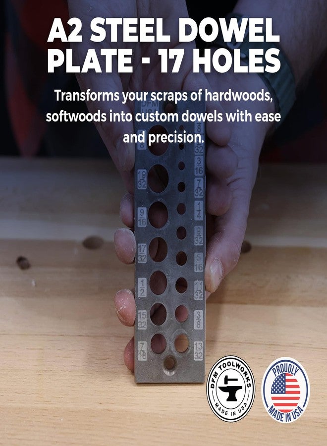 DFM Tool Works أداة تثبيت المسامير من DFM Tool Works - أداة ممتازة لصنع المسامير، لوحة مسامير متعددة الاستخدامات، فولاذ A2 عالي الجودة لأعمال النجارة، صنع في الولايات المتحدة الأمريكية - 17 فتحة، مقاسات متعددة - Image 5