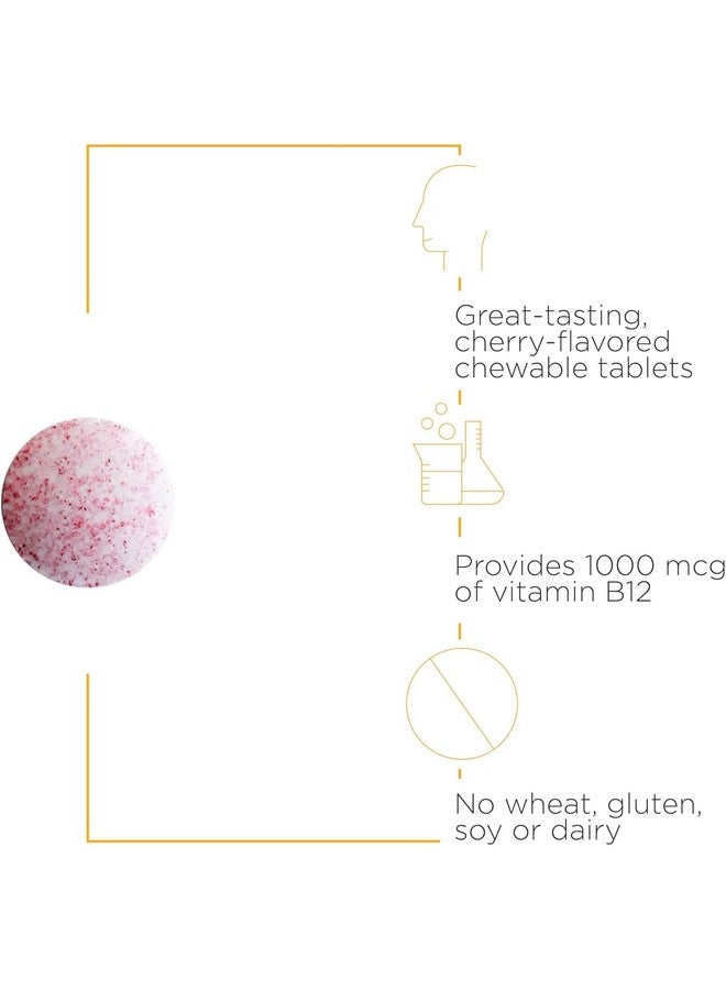 Integrative Therapeutics B12-Active - Active Form Methylcobalamin - Nerve Function Support Supplement for Men & Women* - Chewable Formula - 30 Tablets, Cherry Flavored - Image 3