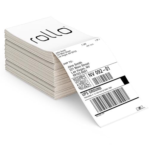 Rollo Direct Thermal Shipping Labels - Pack of 500 4x6 Thermal Labels Fanfold - Perforated and Strong Adhesive (Commercial Grade) - Image 1
