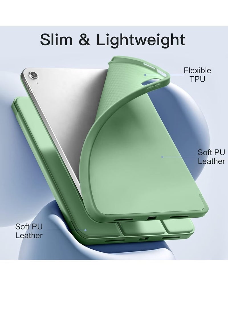 ELTRAZONE Slim Trifold Stand Case for iPad 10th Generation (10.9-Inch, 2022) – Shockproof Protective Cover with Pencil Holder, Auto Sleep/Wake, Soft TPU Back, Lightweight & Durable – Matcha Green - Image 3