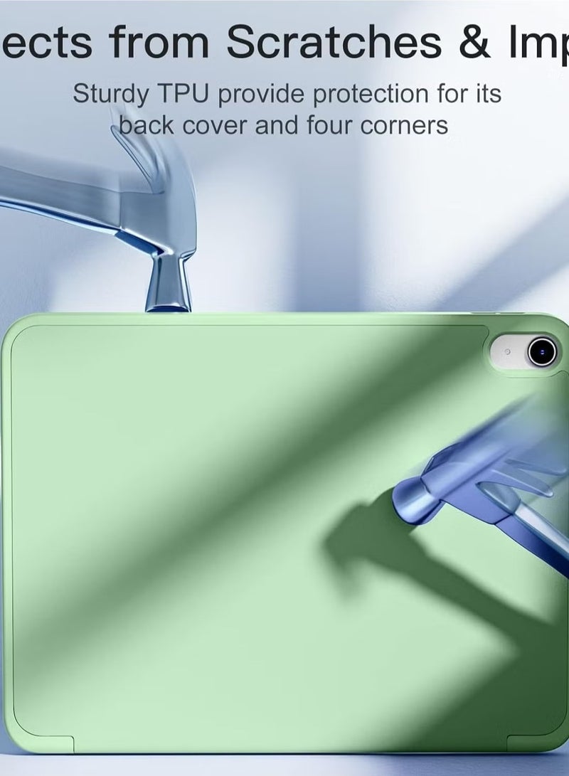 ELTRAZONE Slim Trifold Stand Case for iPad 10th Generation (10.9-Inch, 2022) – Shockproof Protective Cover with Pencil Holder, Auto Sleep/Wake, Soft TPU Back, Lightweight & Durable – Matcha Green - Image 4
