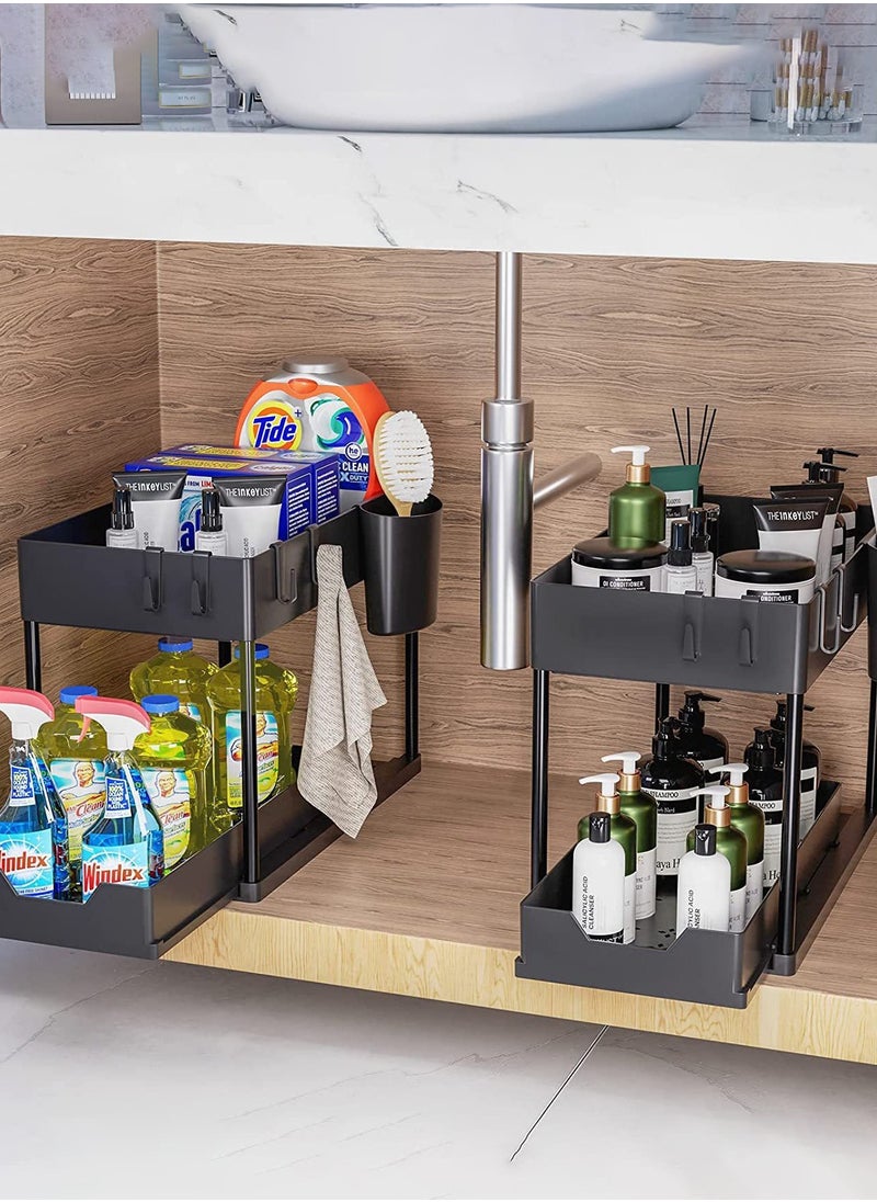 2-Tier Black Metal Kitchen Storage Rack: Easily Organize Cleaning Supplies And Toiletries - pzsku/Z6B4D5ACA4E5FCD5D8AB9Z/45/_/1732677773/6655dc5d-d770-4e99-8eb4-e40e263e3d3e