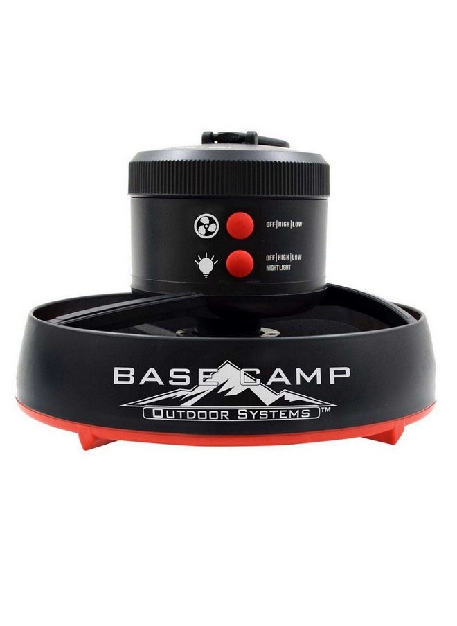 Mr. Heater BaseCamp 2-Speed Tent Fan with Light Black and Red 6.25 x 8.75 x 8.75 Inch F235100  - Image 1