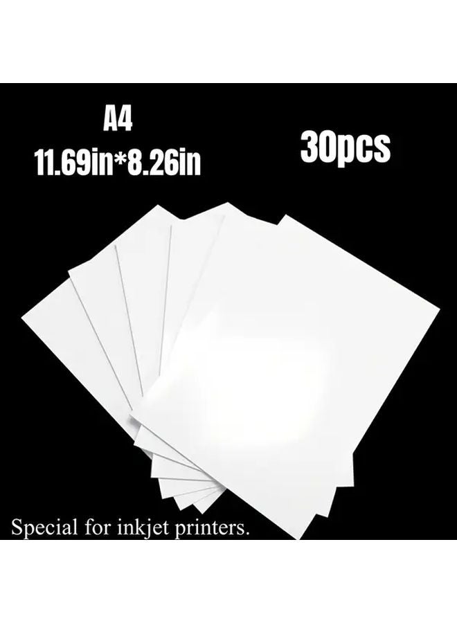 ورق صور A4 عالي اللمعان 30 ورقة 230 جرامًا ورق طابعة نفث الحبر من جانب واحد - Image 1