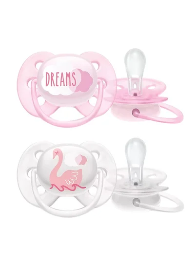 PHILIPS AVENT Ultra Air Free Flow Soother Silicone 6-18M Animal Mixed, 2 Pieces