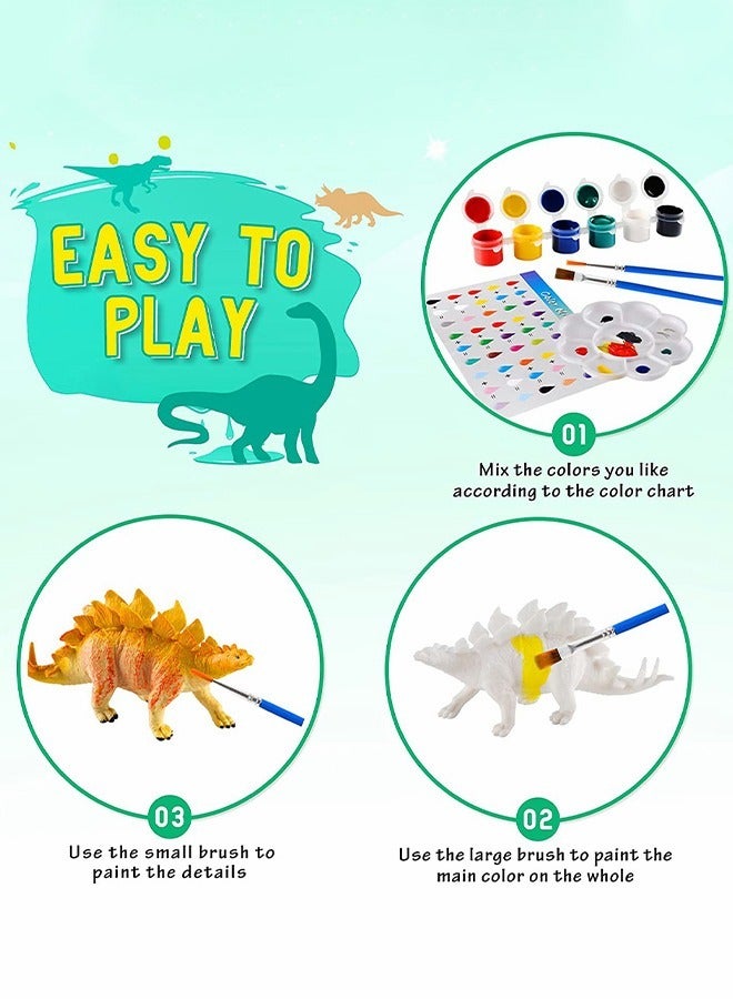 GROIC Dinosaur Painting Kit 14 Piece Set, Kids Crafts and Arts Set, Arts and Crafts Create Dino World Painting Toys 14 Dinosaur Figurines, Fun & Educational Painting Kit - Image 5