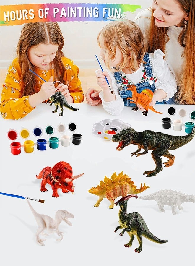 GROIC Dinosaur Painting Kit 14 Piece Set, Kids Crafts and Arts Set, Arts and Crafts Create Dino World Painting Toys 14 Dinosaur Figurines, Fun & Educational Painting Kit - Image 3