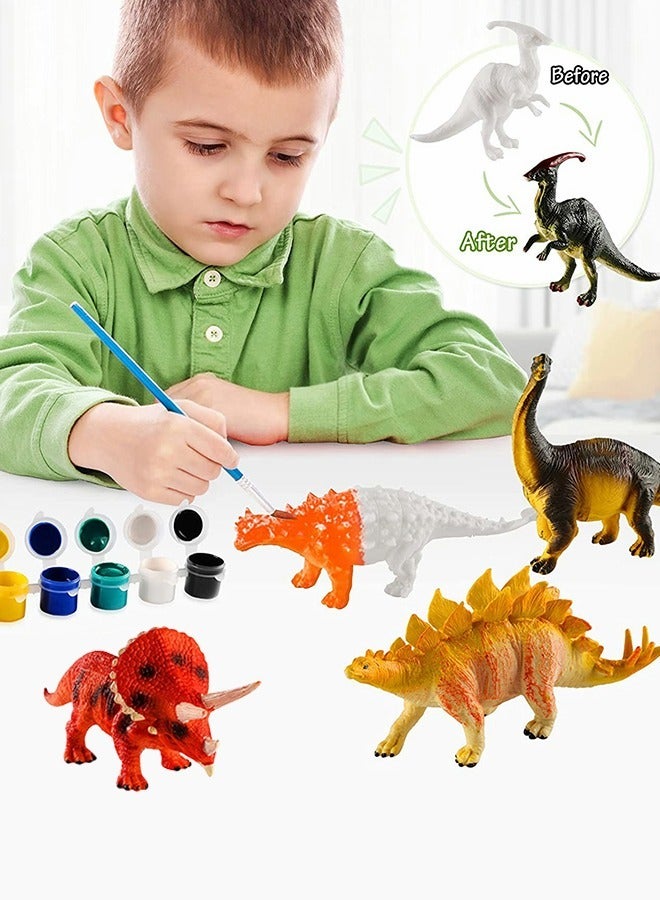 GROIC Dinosaur Painting Kit 14 Piece Set, Kids Crafts and Arts Set, Arts and Crafts Create Dino World Painting Toys 14 Dinosaur Figurines, Fun & Educational Painting Kit - Image 2