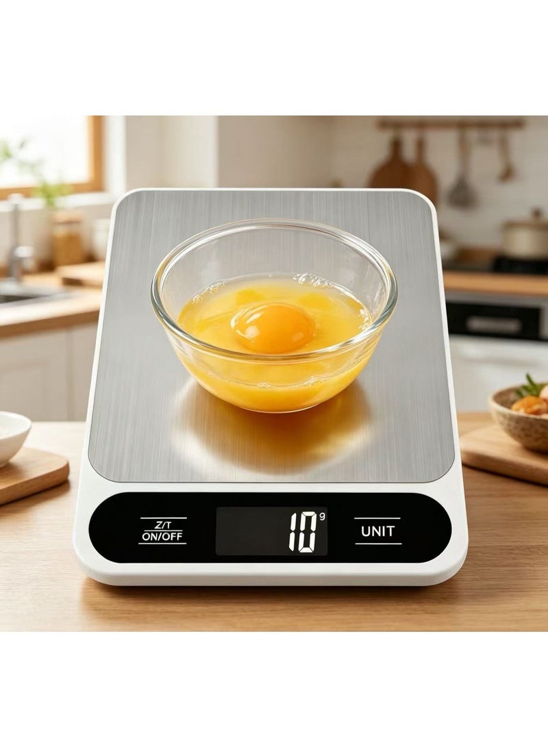 Precision Electronic Digital Kitchen Scale Silver,Gram Scale Multi-Functional Kitchen Scale and Baking Scale for Precise Weight Measuring and Portion Control,LCD Display weighing scale for food(MAX:10KG) - Image 4